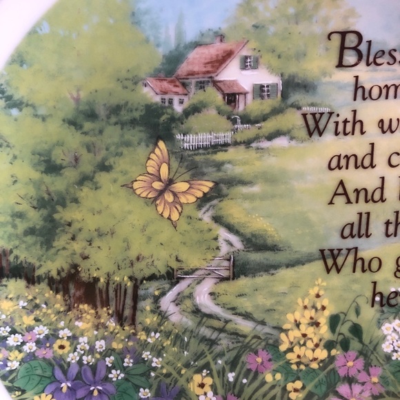 Porcelain "Bless this Home With Warmth ..." Collector Plate by Lasting Memories - Picture 7 of 11